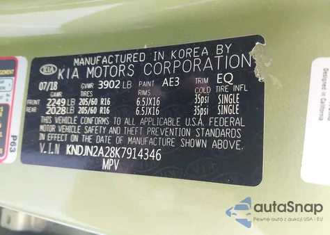 2019 Kia Soul z USA, uszkodzony, nr VIN KNDJN2A28K7914346